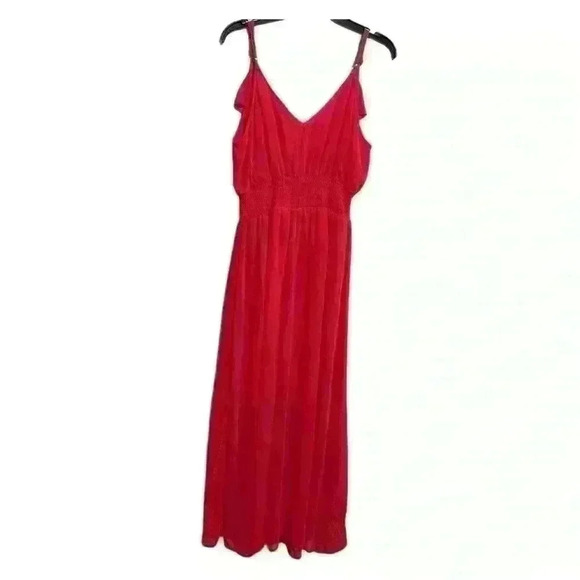 Heart Soul Womens Maxi Dress Size 1X Red Boho Outdoor Spring Summer Embroidery - Picture 4 of 11